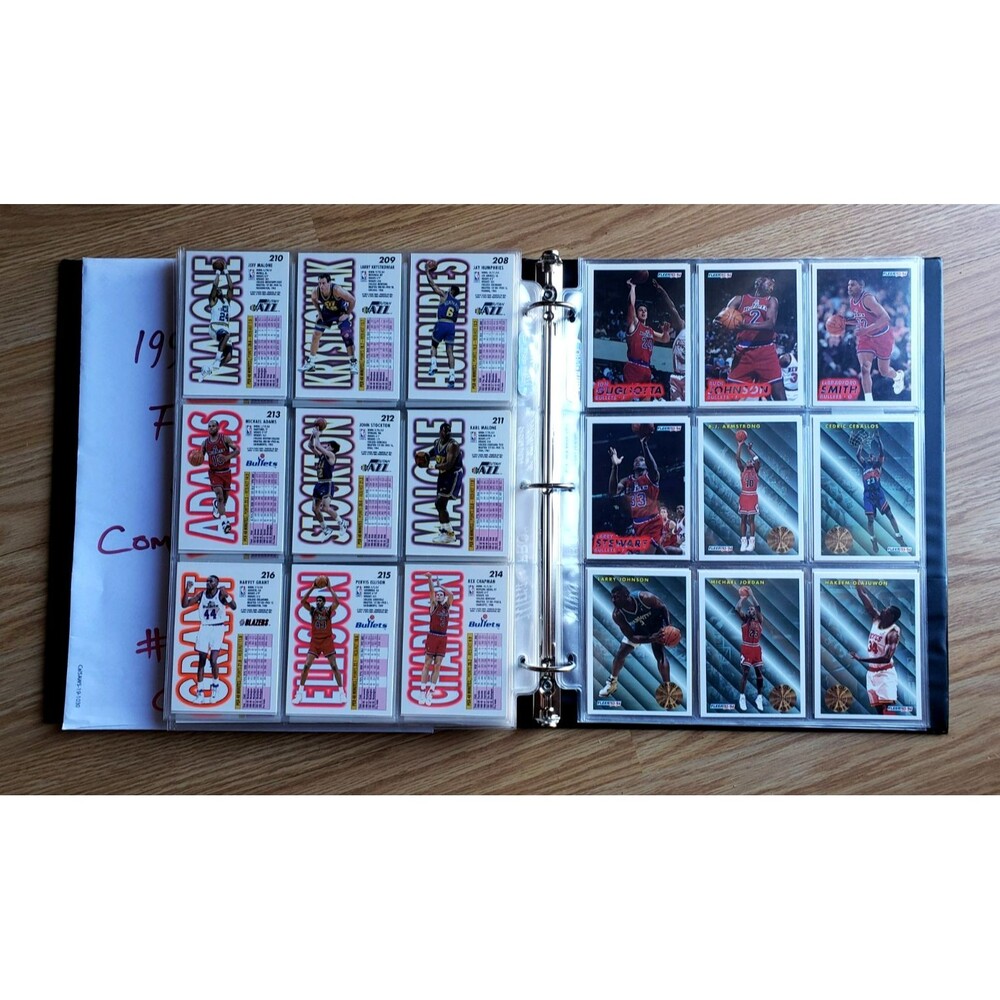 1993-94 Fleer NBA BASKETBALL COMPLETE SET SERIES 1 #1-240 W/BINDER & PROTECTORS - Picture 3 of 16